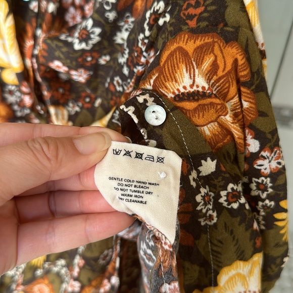 Spell Desert Daisy Babydoll Midi Dress Mustard - Picture 7 of 8